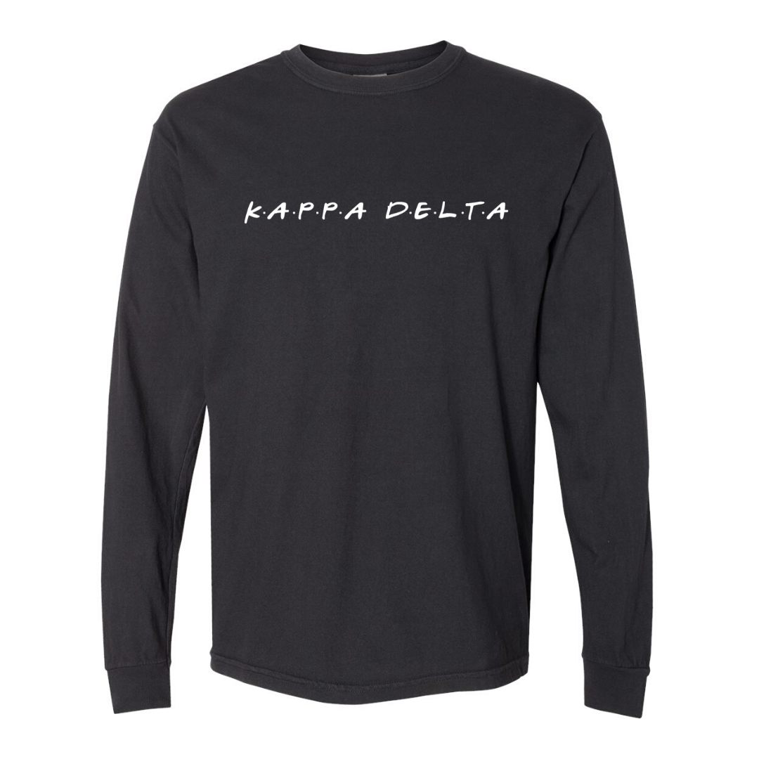 Kappa Delta Comfort Colors Long Sleeve Friends Inspired In Stock Greek Street Collective